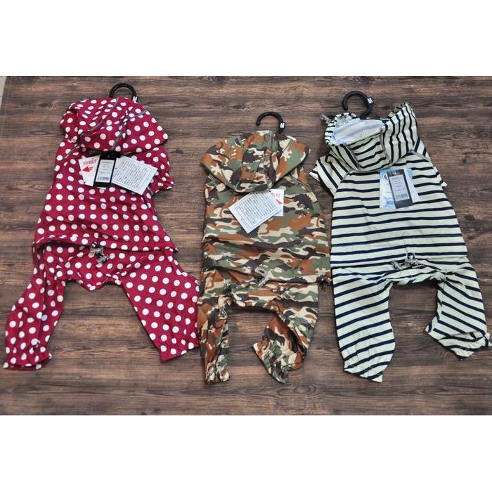 日单剪标强推!迷彩 水玉圆点 横条 宠物狗狗猫咪雨衣 四腿雨衣