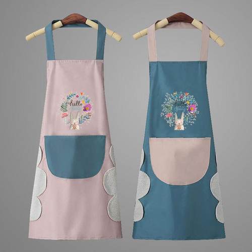 新款2024广告围裙女厨房防水防油夏季家用可擦手时尚新款餐厅围腰