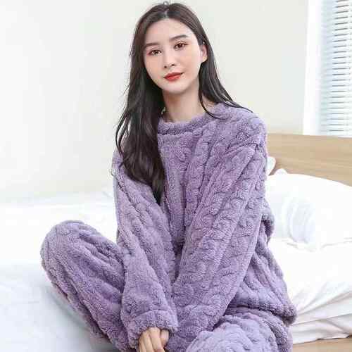 Thickened household clothes female coral velvet fairy warm