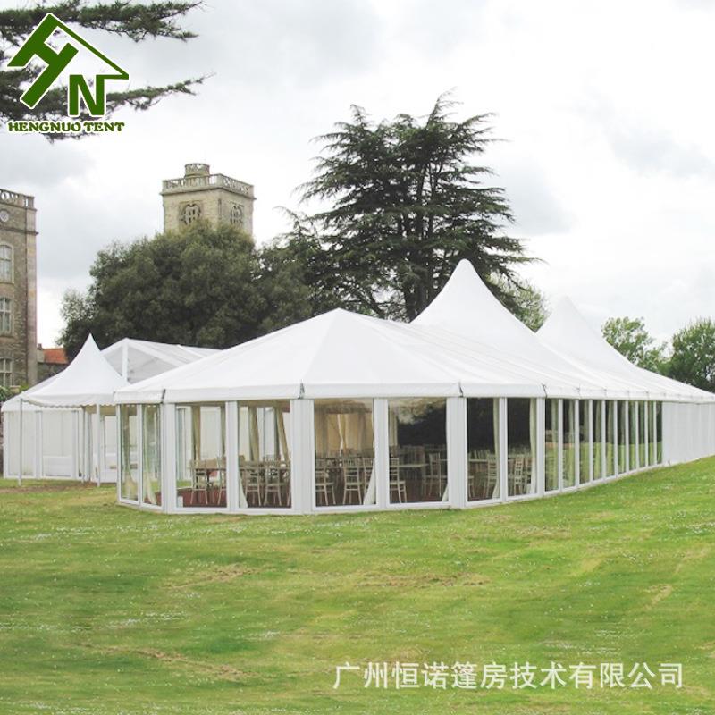 出口混合帐篷铝合金人字顶组合多边型尖顶篷房户外活动婚礼帐篷