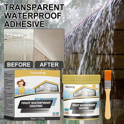 Jaysuing Leak Repair Waterproof Sealant, Transparent Bathroo