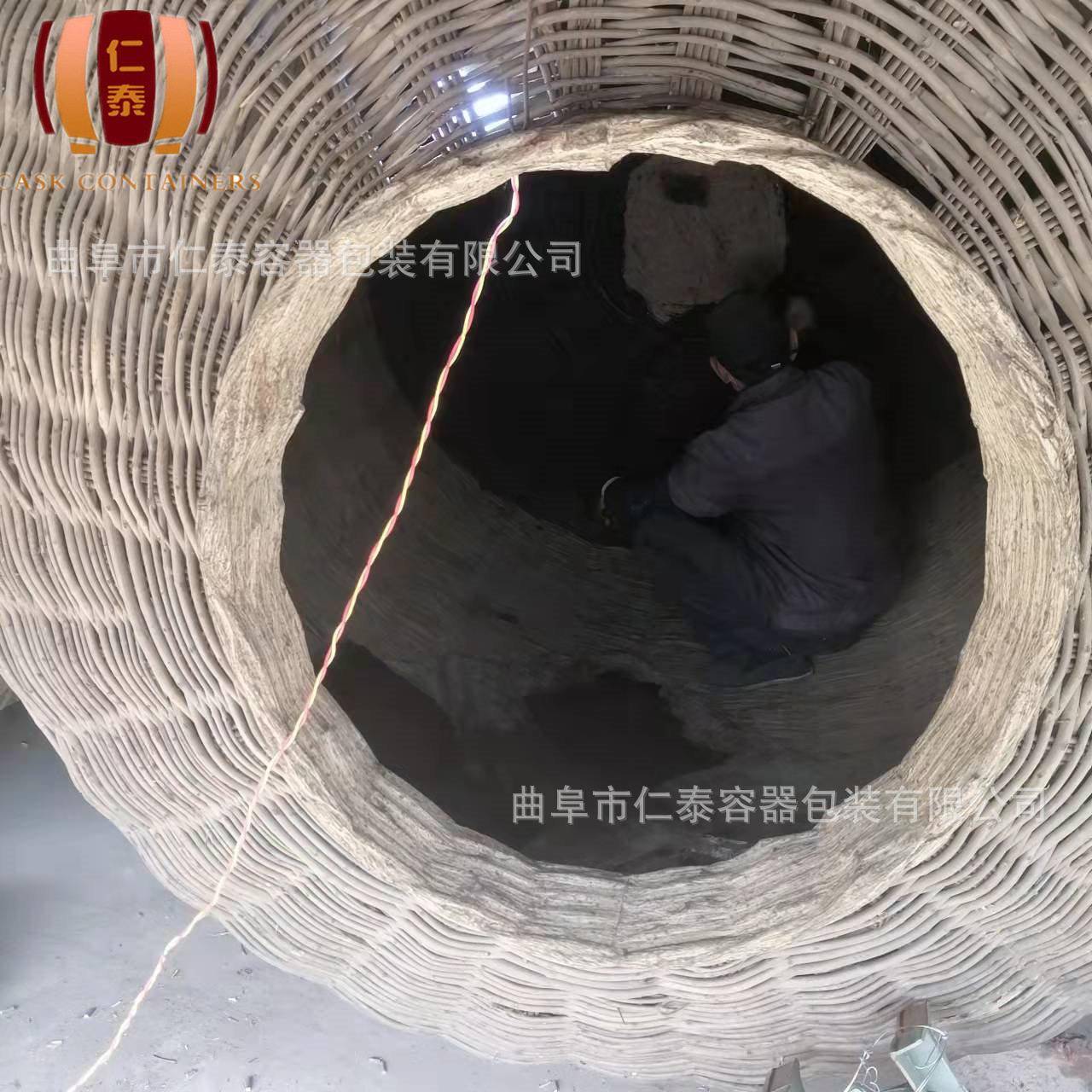 酿酒藤条酒海白酒储存窖藏容器腊条编制木质酒海储酒
