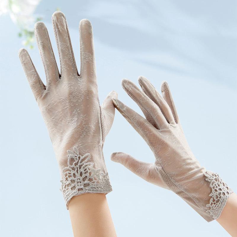 紫外线防晒手套蕾丝开车触屏手套