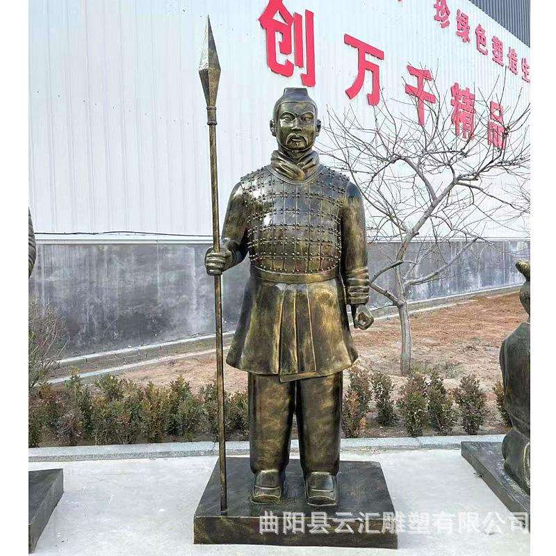 玻璃钢兵马俑雕塑大型仿铜兵马俑古代唐宋代士兵将士武士勇士雕像