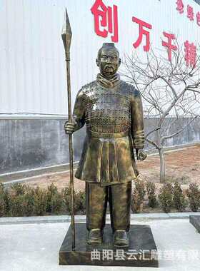 玻璃钢兵马俑雕塑大型仿铜兵马俑古代唐宋代士兵将士武士勇士雕像