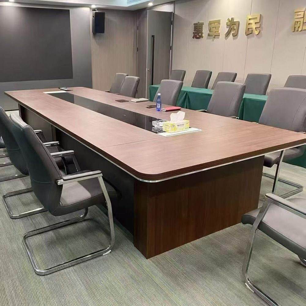 会议桌长桌简约现代长方形圆角大会议桌子开会培训会议室桌椅