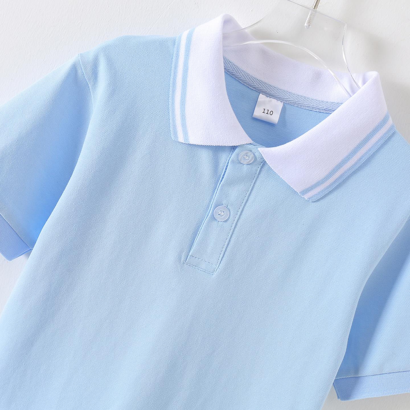 男女童短袖t恤夏季装中大儿童polo衫小孩半袖翻领体恤校服班服装