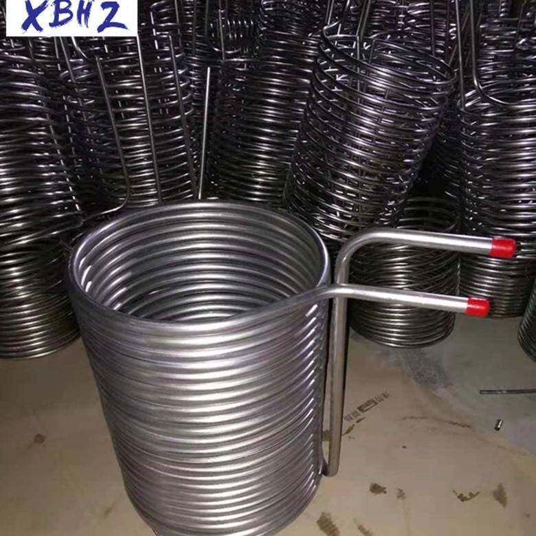不锈钢啤酒麦芽逆流冷却套盘管 啤酒麦芽冷却盘管 工业冷水机盘管
