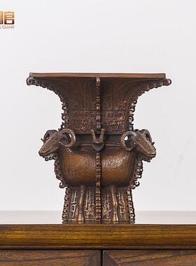 古铜官 四羊方尊彷古青铜器鼎摆件酒杯办公室装饰品送领导送朋友