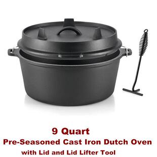 Cast Iron Dutch Oven Outdoor Deep Camp Pot for Camping