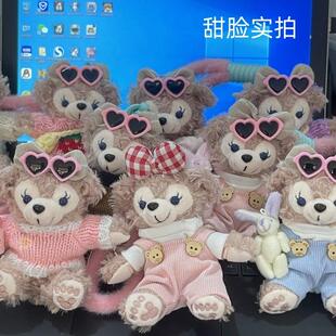 新款 ins可爱雪莉玫包包小挂件毛绒公仔达菲熊情侣钥匙扣玩偶迷你