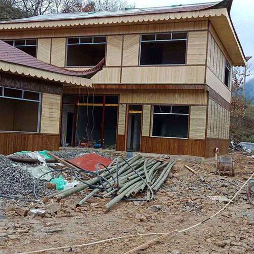 安吉厂家直销竹篱笆庭院护栏竹制隔断屏风户外公园亭子工程制作