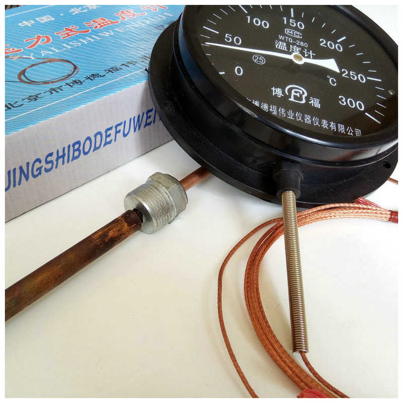 WTZ-280压力式/远传式温度计0-120℃工业 指针锅炉温度计5米线