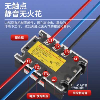 SR三相交固态继电器24V直流控流38S0VA YJGX-3D4825A4060A80A