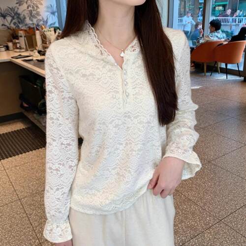 Hooded long sleeved lace shirt for women, super beautiful,