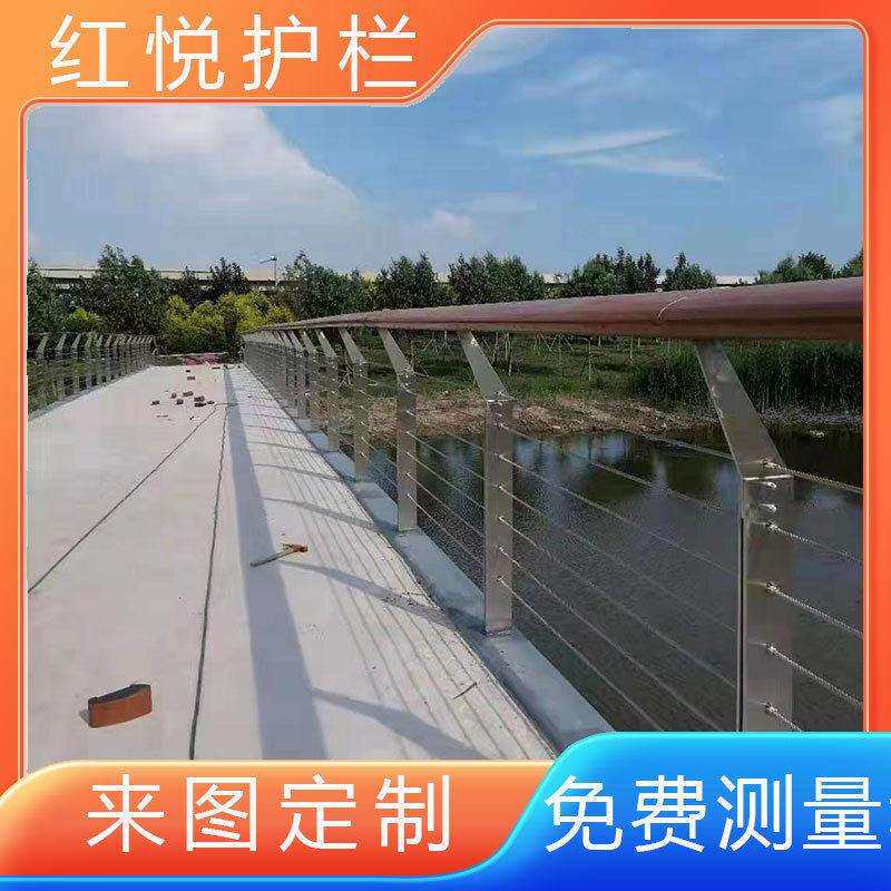 304/201不锈钢钢丝绳护栏 桥梁护栏 河道 景观 景区绳索栏杆立柱