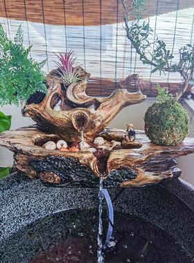 生态缸摆件古法鱼缸流水摆件彷枯木造景过滤器循环流水增氧净水