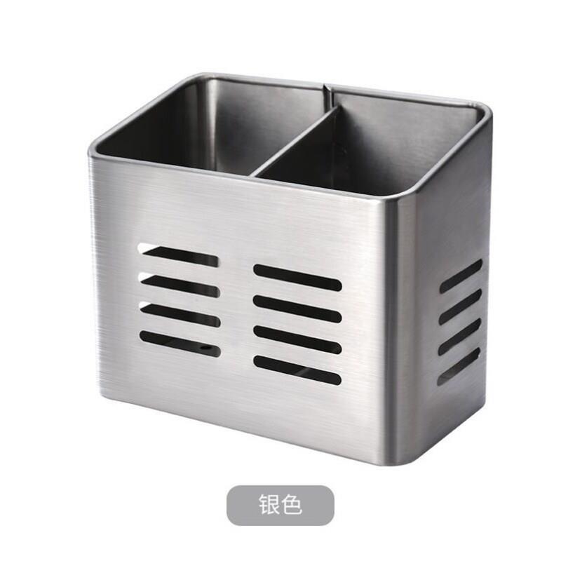 加厚方形双格不锈钢筷子筒家用餐具厨房沥水筷笼筷架消毒柜收纳盒