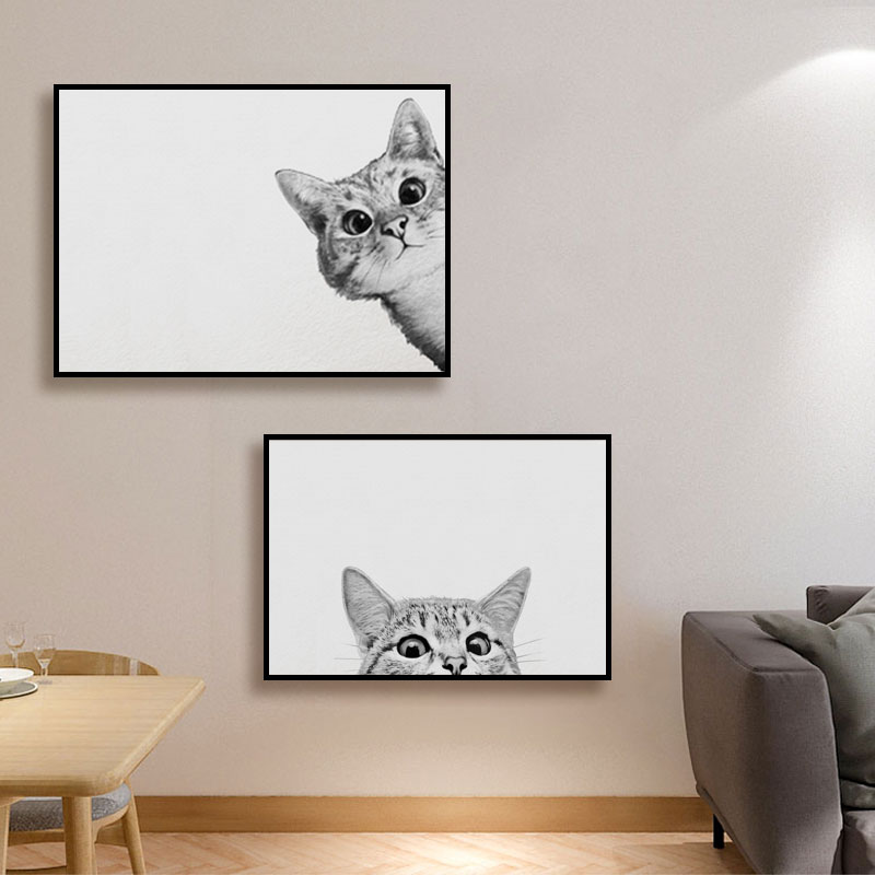 猫咪电表箱装饰画遮挡配电箱电闸盒空开箱多媒体挂画开关餐厅新品