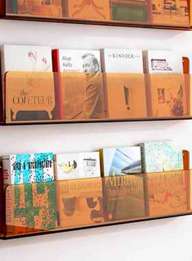 墙面家书架示架沙发IFY后置物架透明儿一字板绘本用杂志架童展房