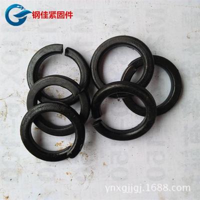 普通发黑弹垫开口弹簧垫圈法兰弹簧介子4.8级镀锌弹垫M8M10M12M20