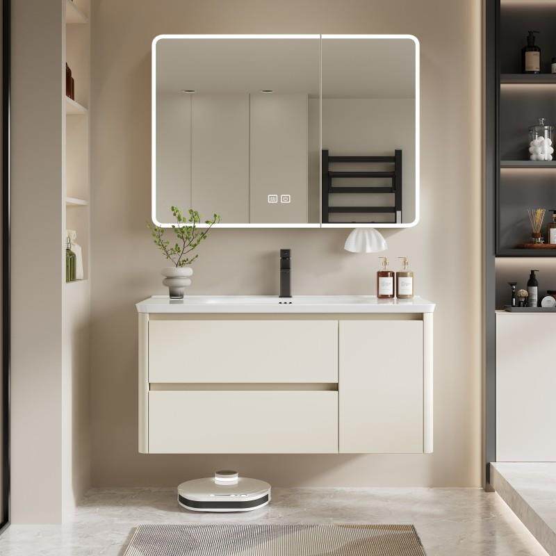 加厚蜂窝太空铝圆角弧形浴室柜组合一体陶瓷洗手盆洗脸盆洗漱台盆