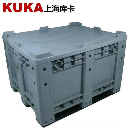 塑料卡板箱1210带盖物料周转箱物流箱仓库叉车托盘封闭式围板箱