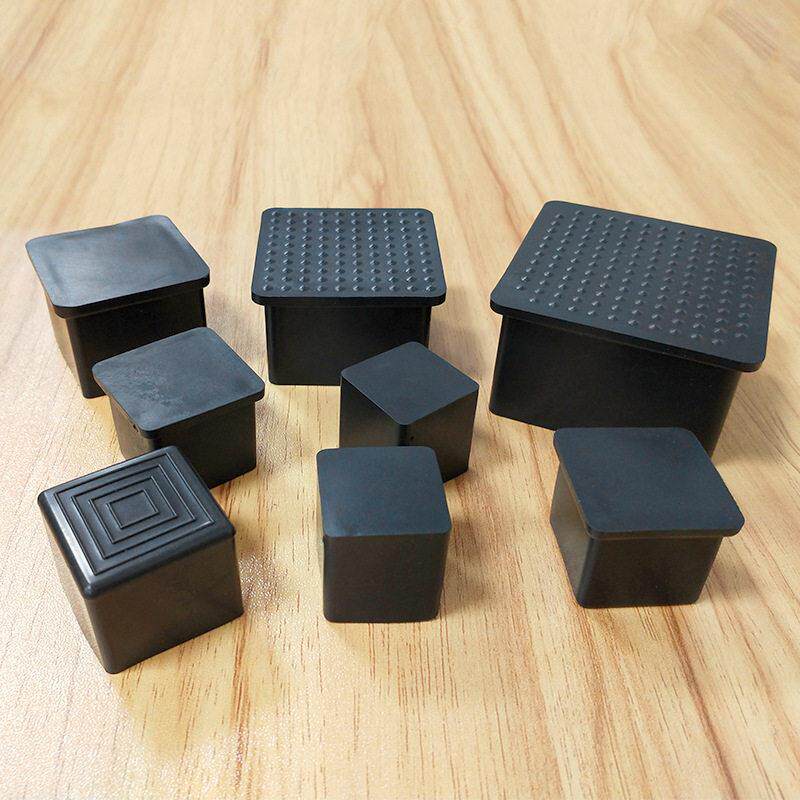19方外套黑色pvc塑料脚套桌椅子脚套脚垫不锈钢方管堵头塑料管塞