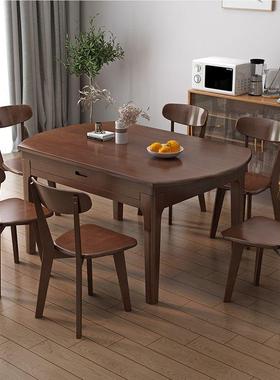 餐家用现代简约RYP小户实木伸缩折圆叠多功能方两型用饭桌桌可变