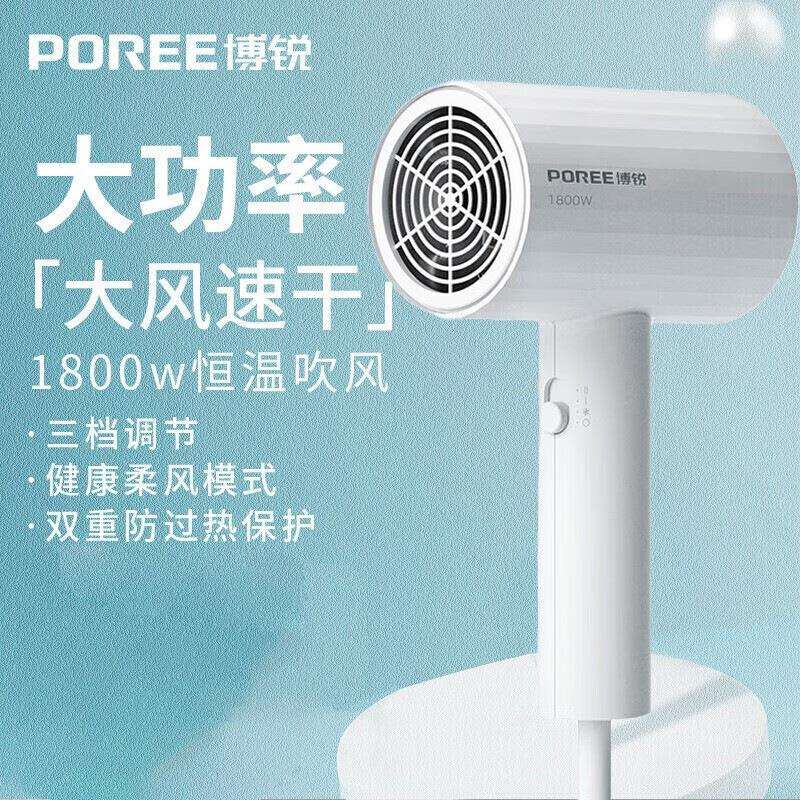 博锐电吹风机大功率吹头发学生宿舍家用1800W PH16271PH628