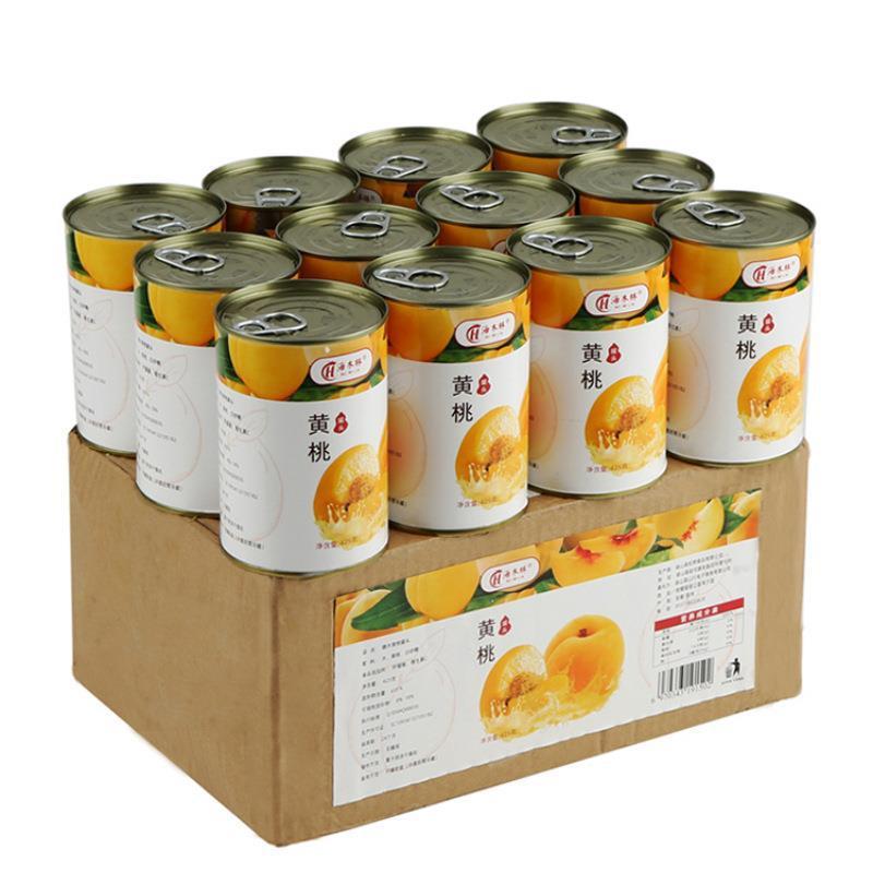 黄桃罐头整箱425*12罐装新鲜糖水水果罐头砀山特产烘焙