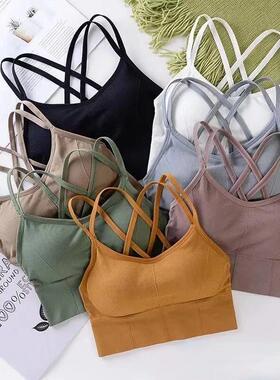 Sexy Women Tops Back Cross Strap Tank Top Push Up Running Sp