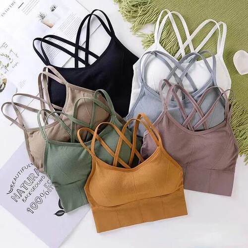 Sexy Women Tops Back Cross Strap Tank Top Push Up Running Sp