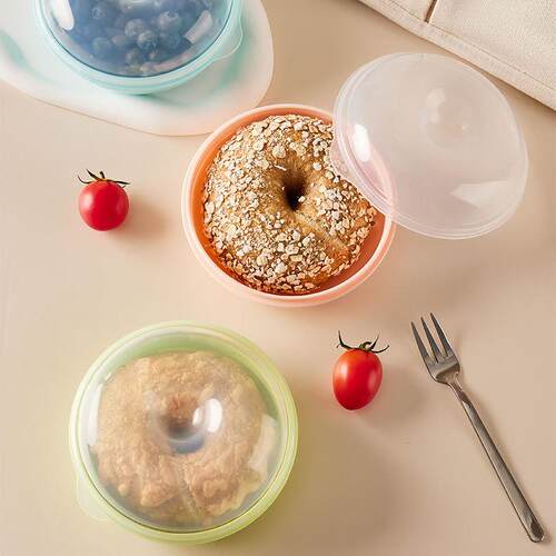 Bagel box, bread box, fruit and nut box, portable breakfast