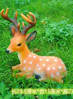 仿XbcJZTX8梅花鹿树脂摆真件客厅柜电视柜装饰酒放花园田园草坪落