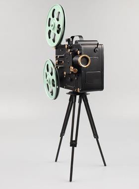 复古型老式放映机模铁皮件工028艺收藏品怀旧橱窗摆拍摄影手道具