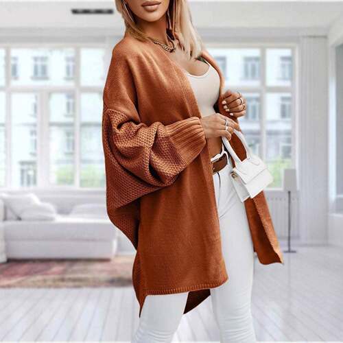 Danedvi Women's Essential Knitwear Open-Front Oversized