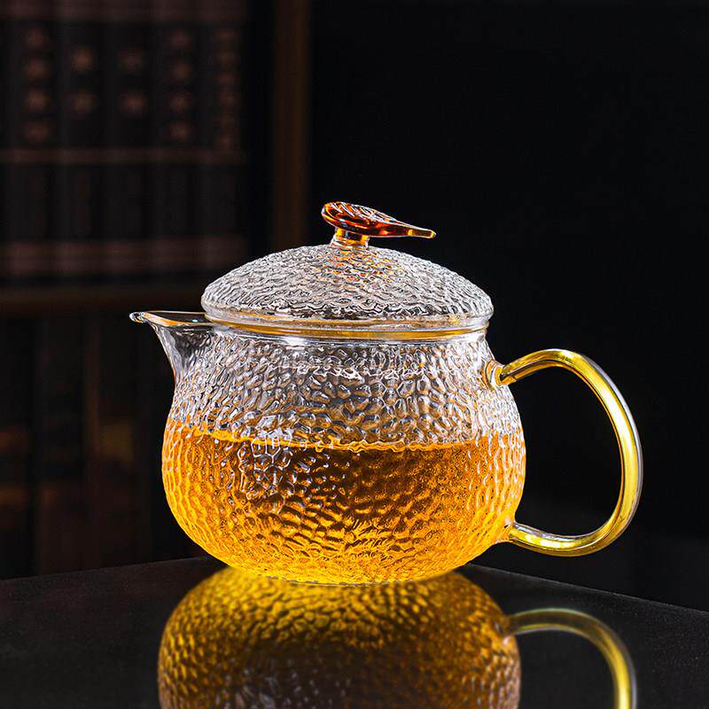 玻璃茶壶过滤泡茶壶家用耐高温耐热锤纹茶水分离泡茶器花茶具套组