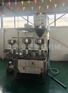 豆产全套豆制品加工设备生产厂家大型豆浆机自动化三联磨浆机组