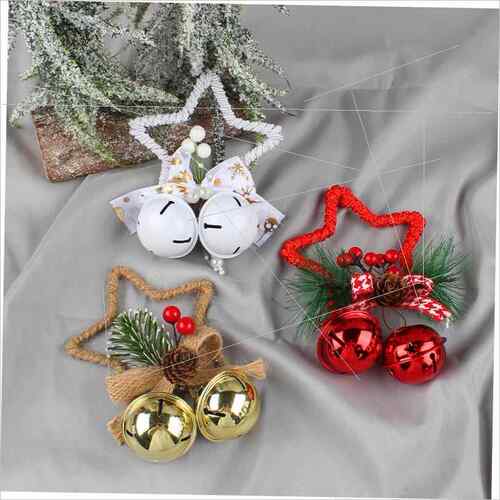 Christmas Pentagram bell diy Christmas tree hanging bow