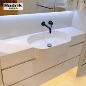 5烤漆一体洗手洗脸洗漱台浴室柜定制 小户型窄边前凸盆1米1