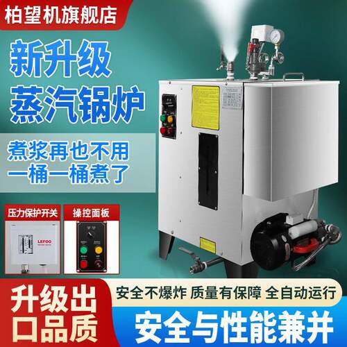 柏望机全自动电加热蒸汽发生器工业不锈钢蒸汽机商业小型家用锅炉