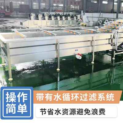果气泡蔬机虾清仁海鲜肉类蔬菜清洗设备成套流水线连洗续式洗HRZ