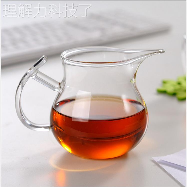 加温厚耐高茶透明玻纯璃茶具耐热玻ELM璃公道杯尖嘴分茶器茶海手