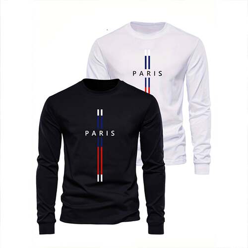 Pcs Unisex Letter Print Long Sleeve T-Shirts Aesthetic