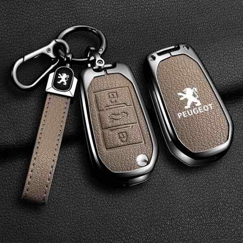 适用东风标致钥匙套308 207 408 508车遥控外壳3008 2008合金包