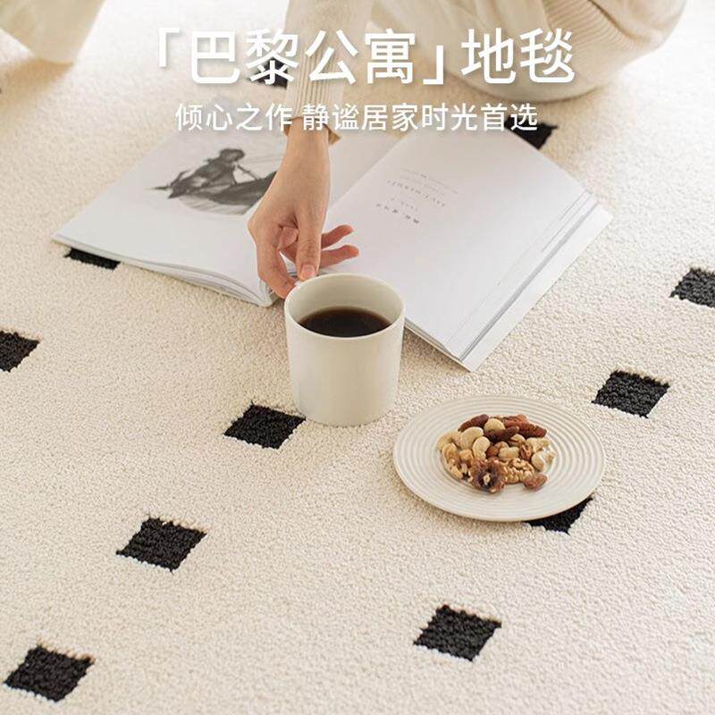 硅藻丝黑石公寓地毯客厅卧室免洗可擦免打理防水防污新款沙发地垫
