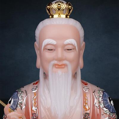鸿钧老祖神像仿汉白玉太白金星像祖师爷神像三清祖师摆件家用