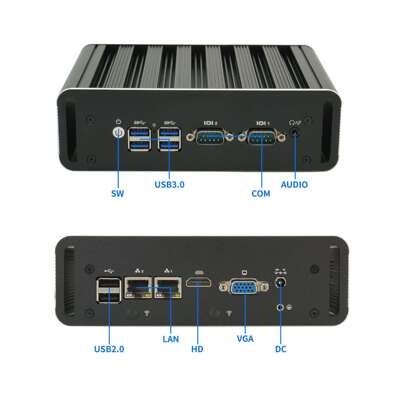 酷睿i5 i7工控机无风扇双网双串口迷你主机Linux微型小电脑