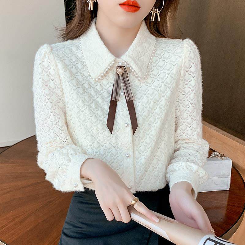 雪纺衬衫女内搭设计感小众春秋2026年新款修身显瘦薄款打底衫上衣